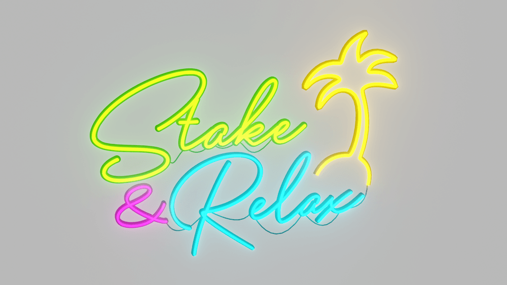 Stake & Relax Neon Sign - Palm Tree Edition