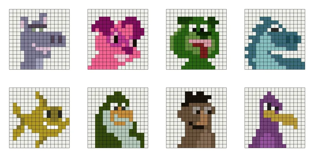 8x Pixel Art Characters