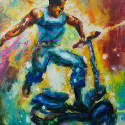 berliner on an e-scooter