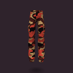 Orange camouflage cargo pants