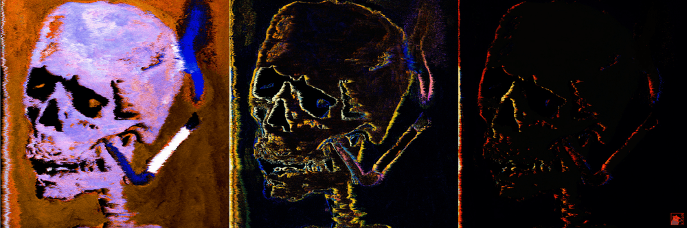 Skulls with a cigar