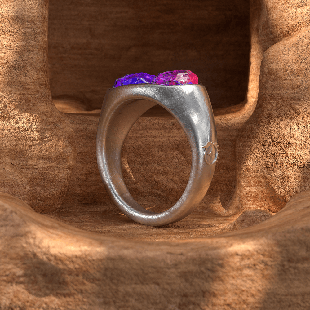 "Dragon Glow" Silver Ring of the Twins