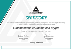 Crypto Academy NFT Certificate