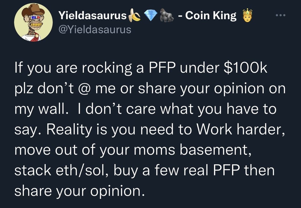 Only $100k PFPs