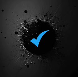 Blue Check Mark on the Dark