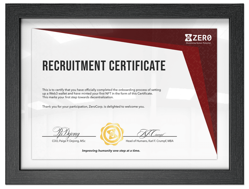 Certificate of Recruitment #263
