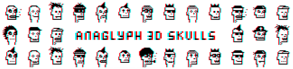 ANAGLYPH 3D SKULLS