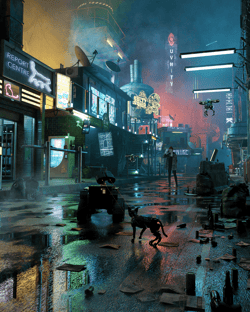 Post Apocalyptic Cyberpunk City
