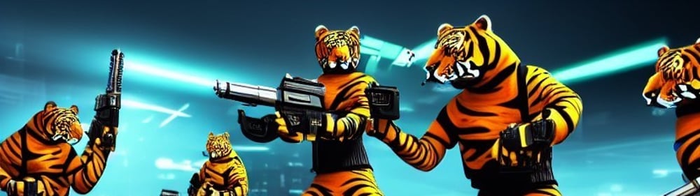 TIGERS WITH WEAPONS